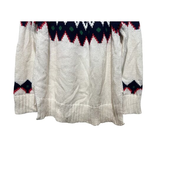 Aerie Fair Isle Knit Long Sweater Womens Large Multicolor Crew Neck Preppy Fall - Picture 10 of 13
